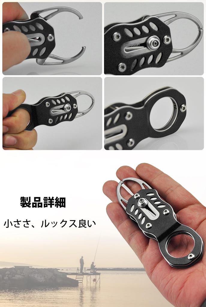 Haojiaho Mini Fish Catcher, 11.8cm Fishing Grip, Ultra-Lightweight, Stainless Steel and Aluminum Alloy, Rust-Resistant, Compact, Portable Fishing