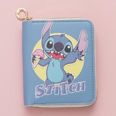 Nouveau portefeuille mode de la saison Stitch Xingdailu portefeuille court à fermeture éclair dessin animé imprimé mini porte-monnaie porte-cartes