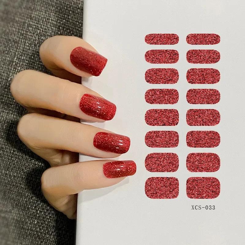 53 Colors Nail Polish Stickers Pure Strips Waterproof Adhesive Nail Full Sticker Environmental Protection DIY Nai Stickers