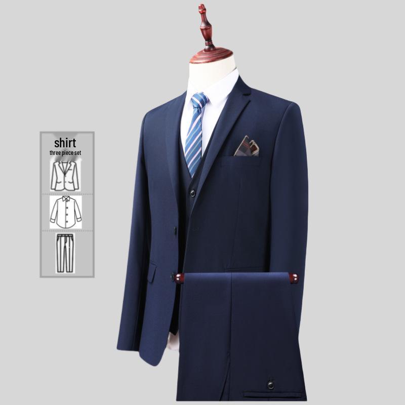 Dreiteiliger Anzug im koreanischen Stil für Herren, Slim Fit - Business-, Freizeit-, Hochzeits- oder Arbeitskleidung für Trauzeugen.