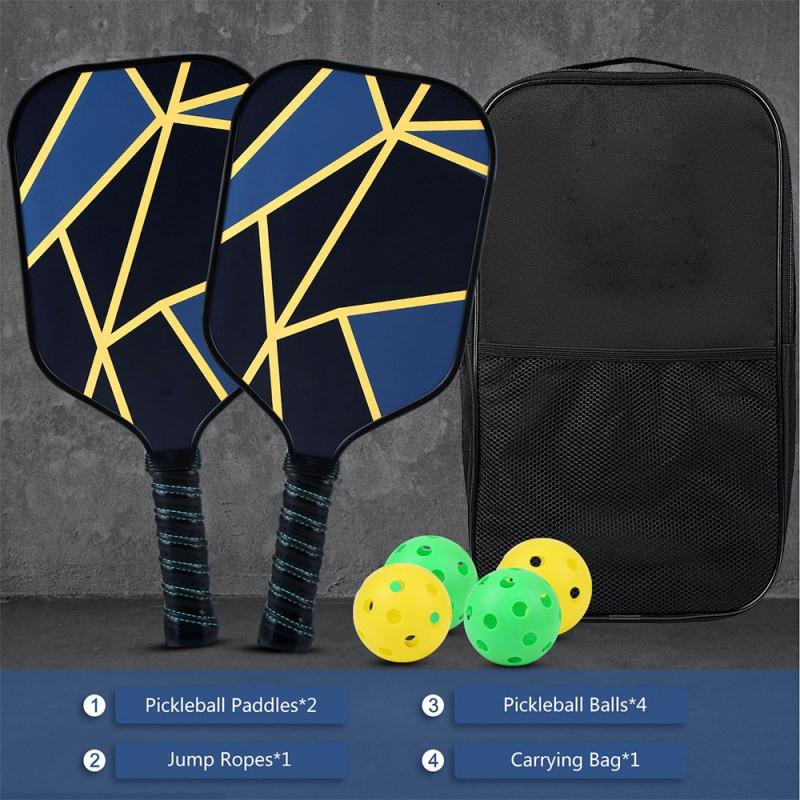 Glass Fiber Pickleball Paddle With Honeycomb Core Beach Sports Set Including Ball Picker Carry Case