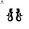 Funny Stainless Steel Gingerbread Man Earring Cartoon Ghost Ear Jewelry Girls Delicate Mermaid Fairy Earrings Gifts Accessories