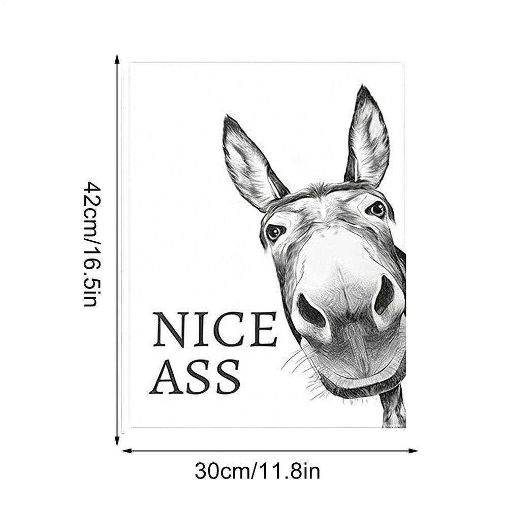 Abstract Funny Animals Donkeys Poster Print Painting Nice Ass Quote Canvas Wall Art Pictures For Home Bathroom Decor