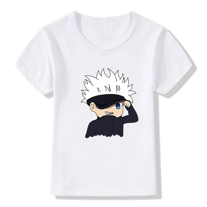 Anime Jujutsu Kaisen Cartoon Print Kinder T-Shirts Kinder T-Shirt Damen T-Shirt Jungen Oberteil Erwachsene Kinder Eltern-Kind Männer Baumwolle T-Shirt