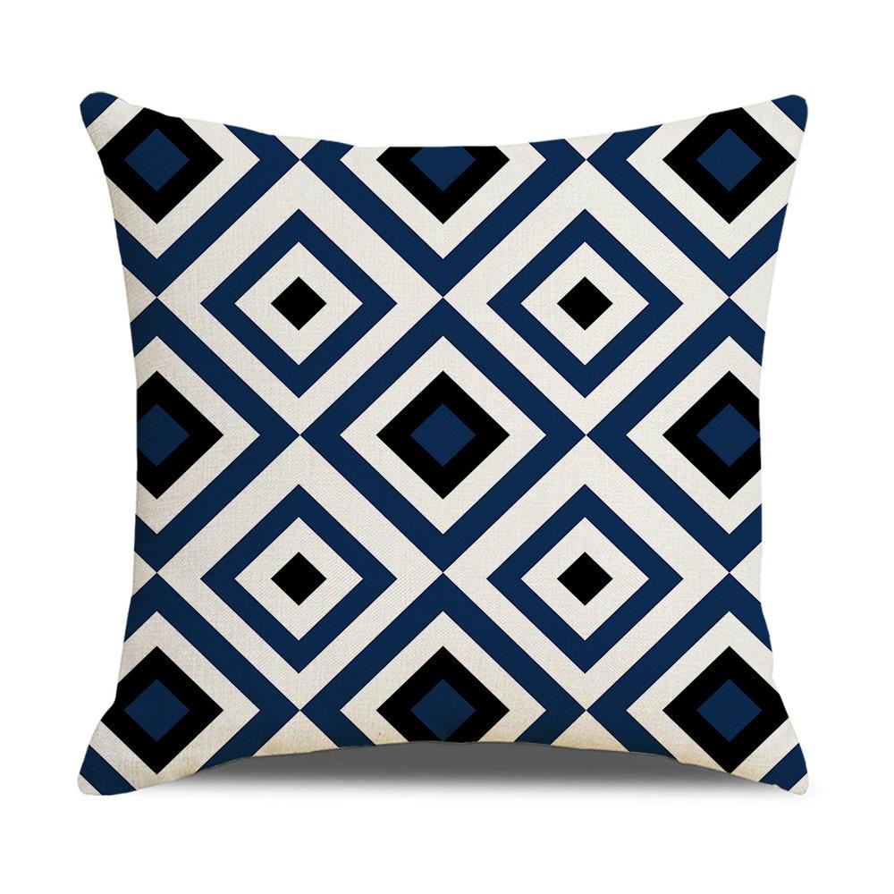 Daily Household Products Classic Simple Geometric Pillowcase Linen Office Cushion Waist Pillowcase