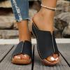 Fashion Plus Size 2025 Summer Open Toe Women’s Slippers Outdoor Casual Platform Wedges Sandals for Daily Comfortable Beach Slippers