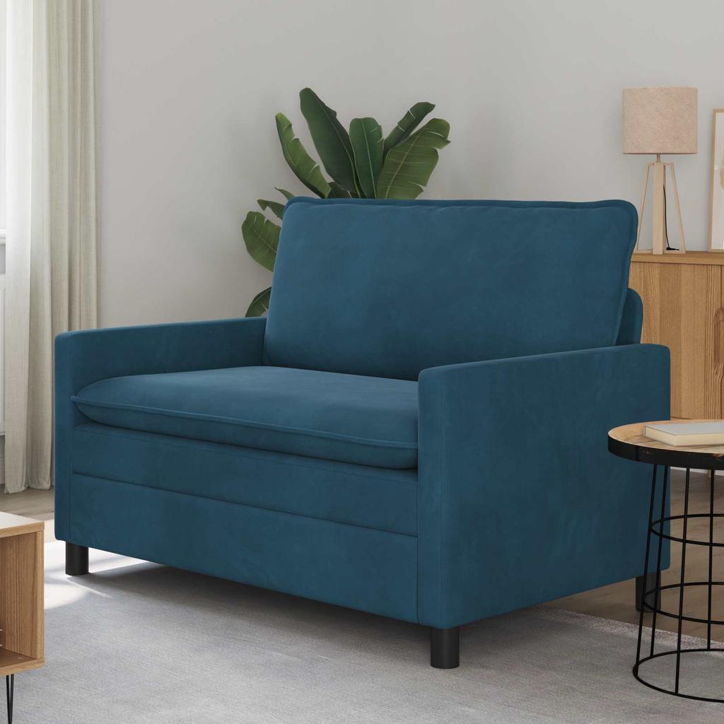 Blue Sofa 126 X 81 X 87.5 Cm Velvet