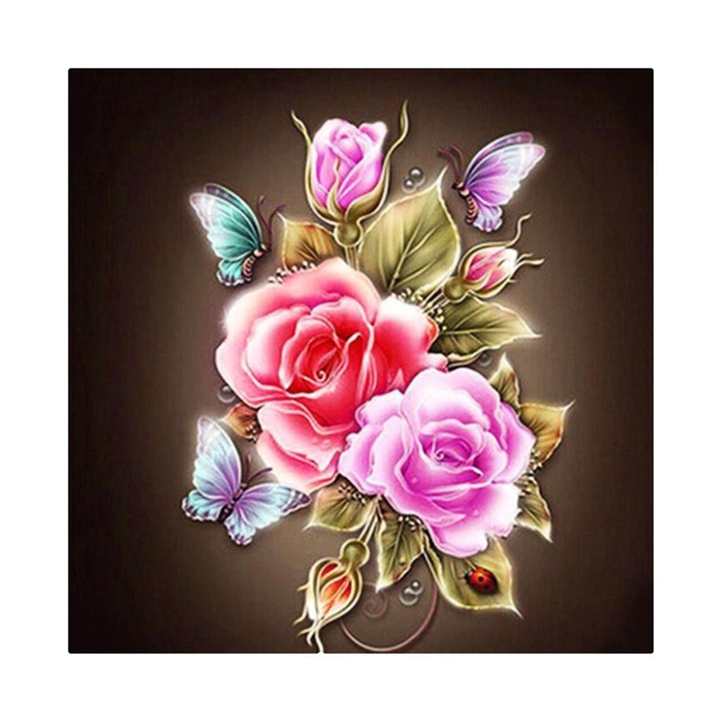 Rose Rhinestone Picture of Crystal Embroidery x30cm