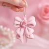Rose Bow Pendant 3D Printed Pendant, Cute Keychain for Bag, Versatile Key Holder Pink Hanging Ornament Valentine's Day, Gift Girlfriend Decoration
