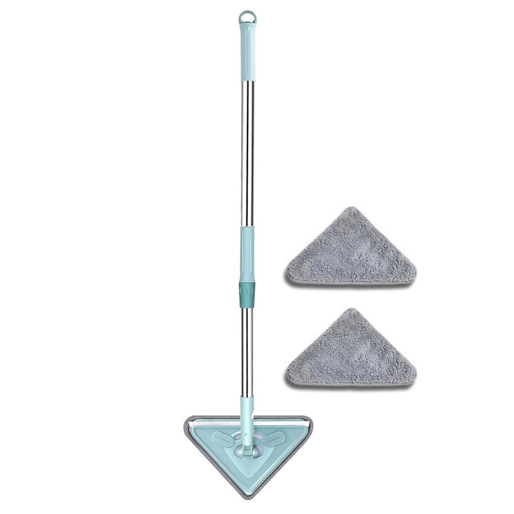 360° Rotatable Multifunctional Triangle Mop,Wall Cleaning Tool with Long Handle,Wet and Dry Triangular Window Squeegee Mops
