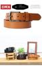 Edwin Plain Leather Genuine 0111174 Size Men's Belt, Leather, (One (Cuttable), 03 Brown)