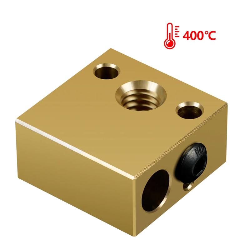 3D Printer Parts Aluminum Brass Plated Copper CR10 Heated Block Bi-Metal Throat Kit for Ender 3 CR10 Extruder Hotend Kit Parts