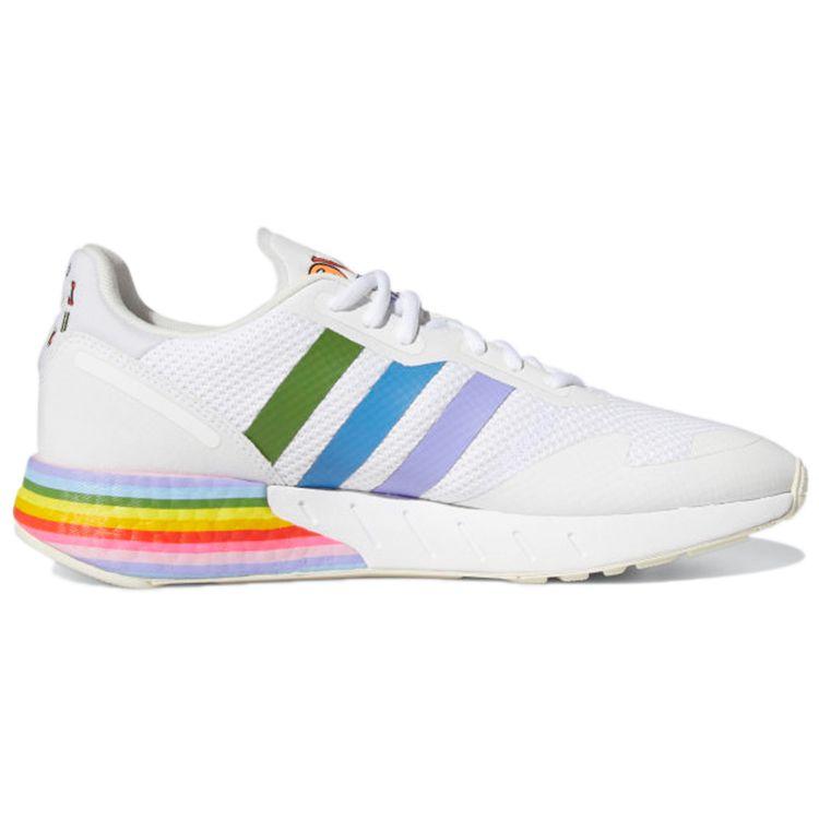 Adidas ZX 1K Boost Pride Baskets Unisexe Blanc Blanc Nuage Blanc Cassé GW2418