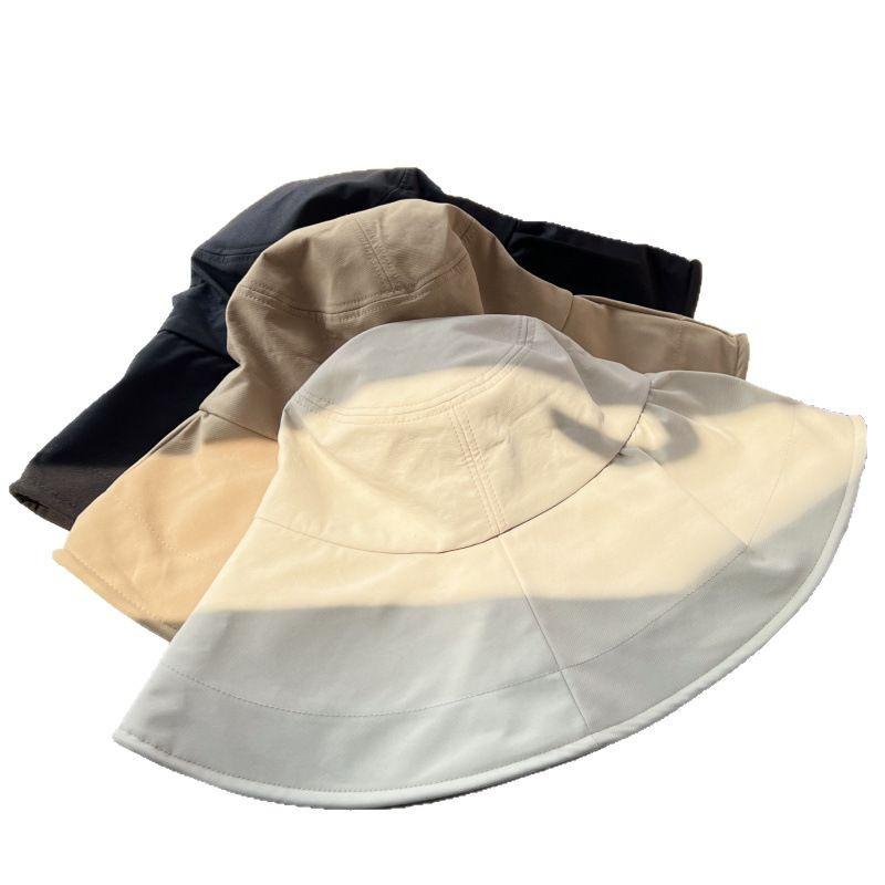 New Summer Eaves Sun Protection Hat Women's Solid Color Foldable Outdoor Fashion Versatile Sun Hat Casual Bucket Hat Tide