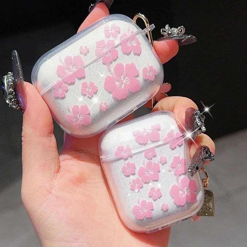 Moderne Kopfhörerhülle für Airpods Pro3/Pro2/Pro Niedliche durchsichtige Blume Anhänger Kopfhörerhülle für Apple AirPods 1/2/3/4 Kopfhörerhülle