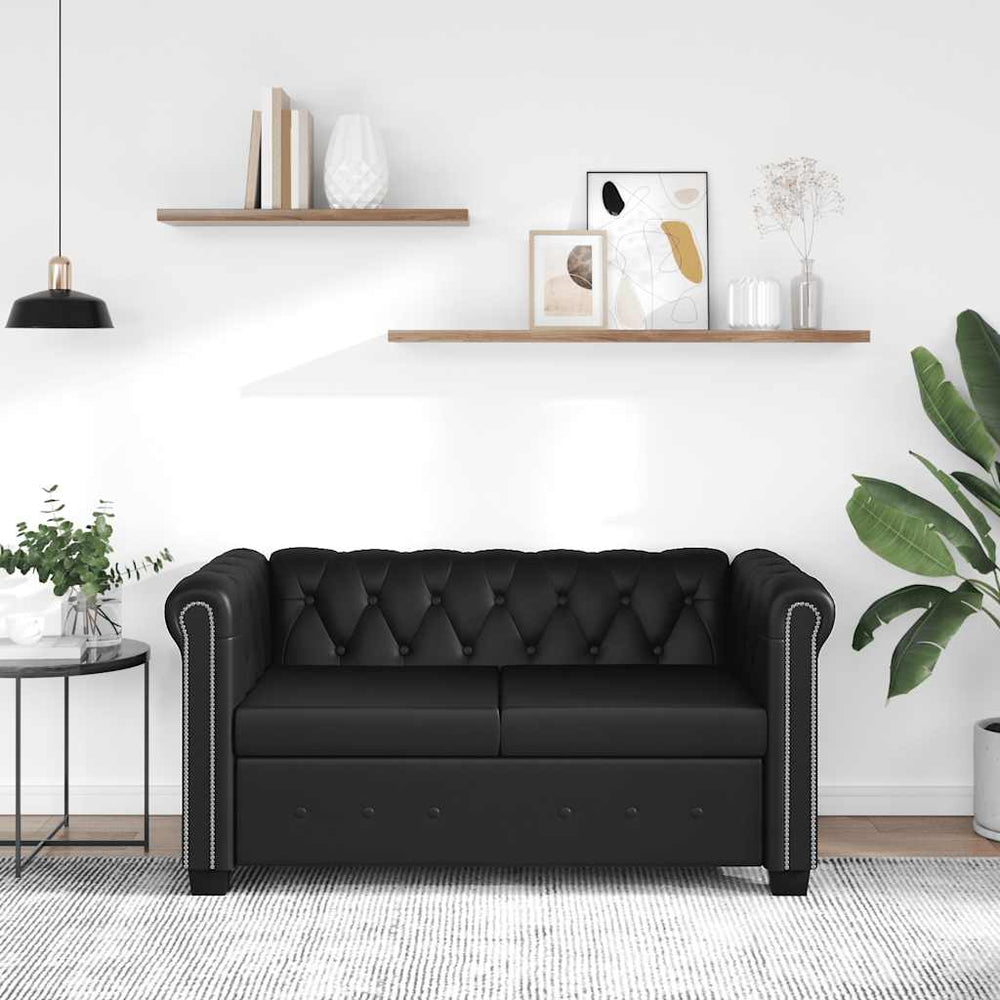 Canapé Chesterfield à 2 places cuir synthétique