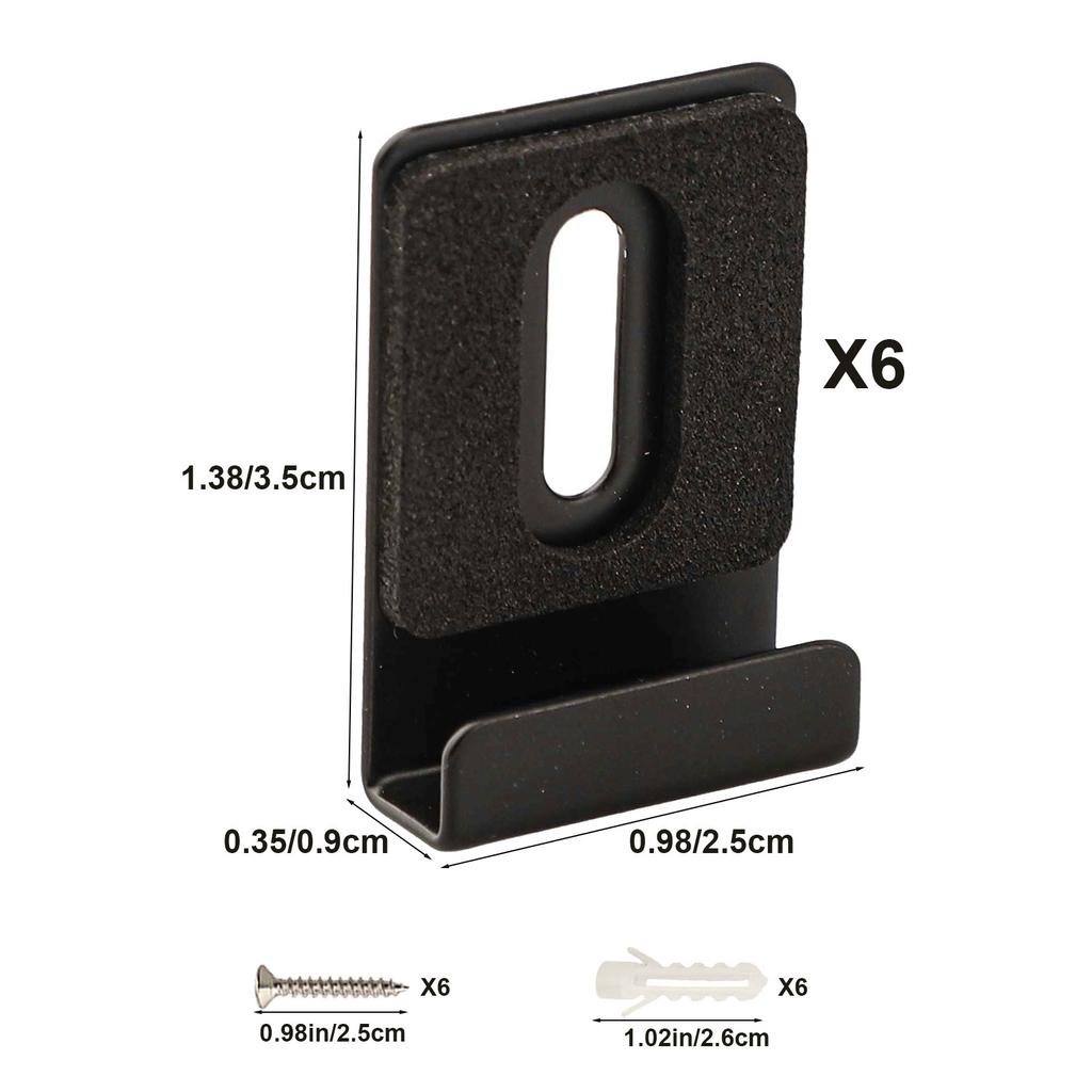 Black Mirror Clips Mirror Clip Bracket For Basements High Hardness Mounting Screws Included Protective Rubber Pads