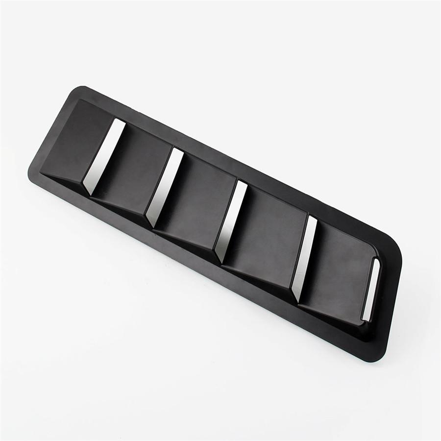 1 Pair 16.7x4.5 Universal Hood Vents Louver Panel Trim Matte Black ABS