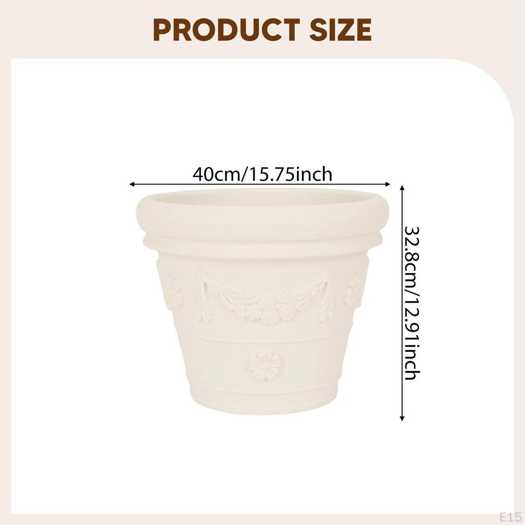 Flower Pot Resin Plant Container Decorative Lightweight Planter Breathable Mesh for Home Garden
