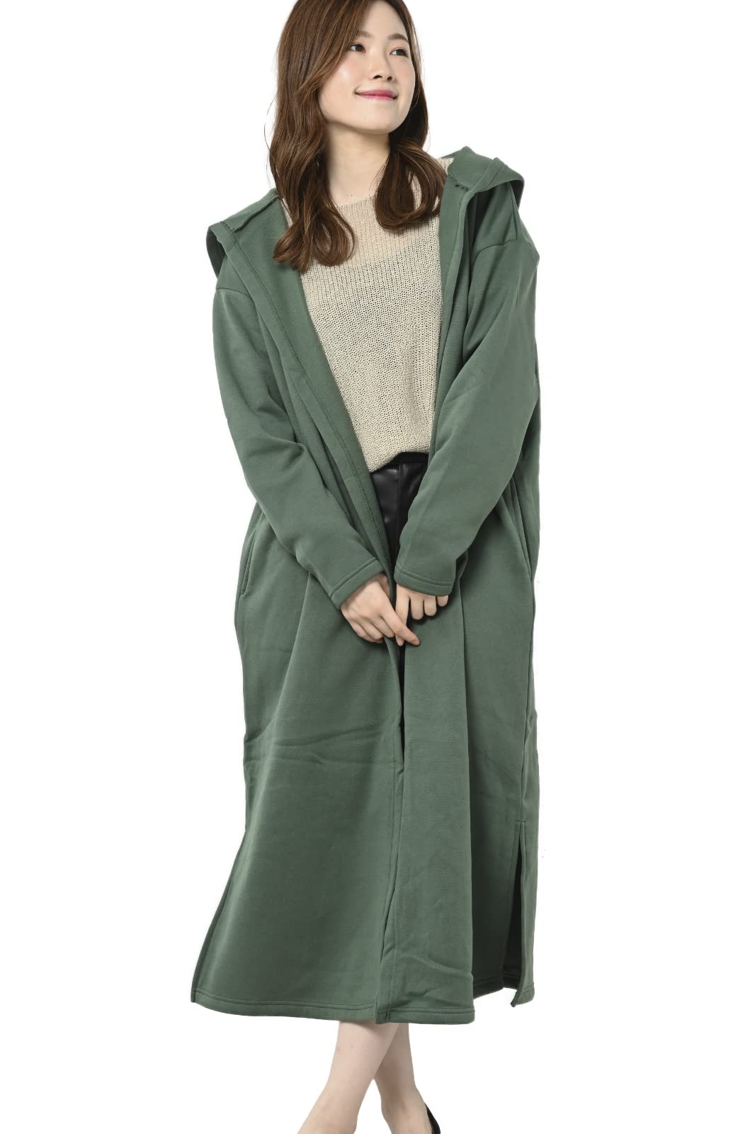 

Aunii Oversized Long Relaxing Wear at 8315 Sizes Women s Pajamas, Fleece-Lined Loungewear, Home, (Moss Green, M-L)