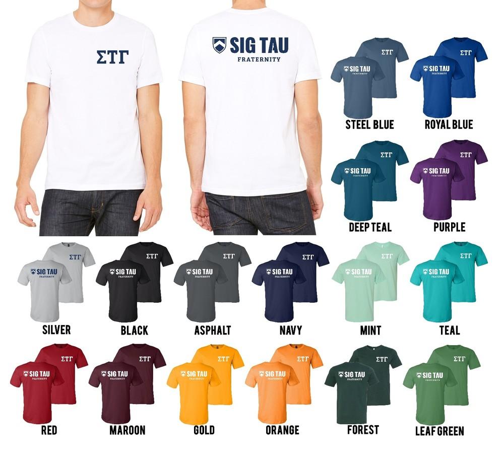Sigma Tau Gamma Fraternity Bella+Canvas Shirt Sig Tau - NEW Unisex T-Shirt XXXXL