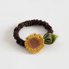 Women Hair Rope Realistic Sunflower Decor High Elasticity Elastic Band Pastoral Style Decorative Washable Ponytail Holder Large Intestine Hair