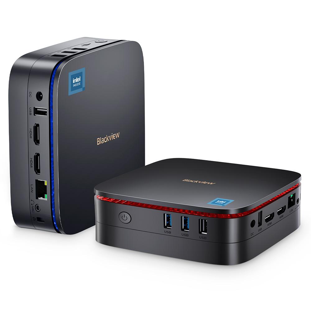 Blackview MP60 Mini PC, Intel N95 4 kärnor upp till 3,4 GHz, 16 GB RAM 512 GB SSD, 2*HDMI 4K 60 Hz Dual Screen Display, 2,4/5GHz Dual-band WiFi Bluetooth 4.2