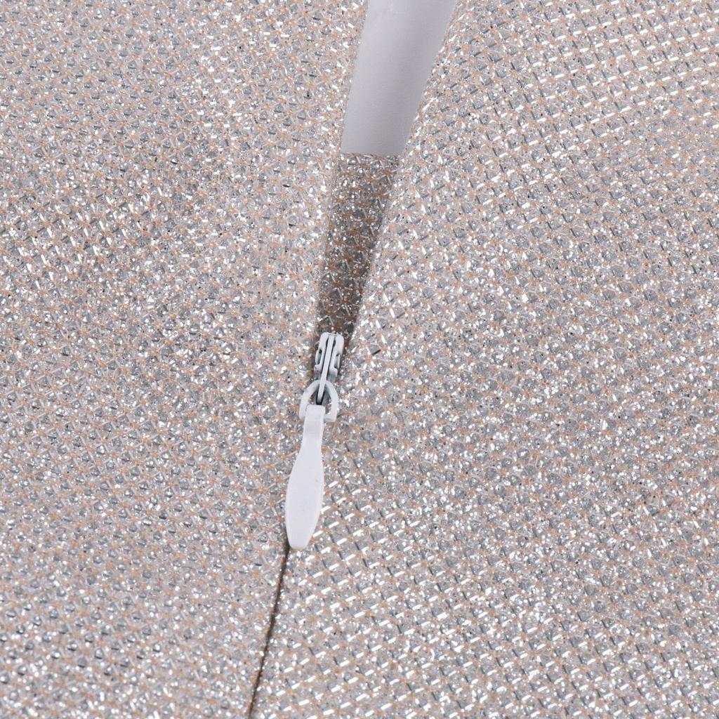 Modisches lässiges Damenkleid mit Goldfolienprägung, langärmeliges V-Ausschnitt-Kleid