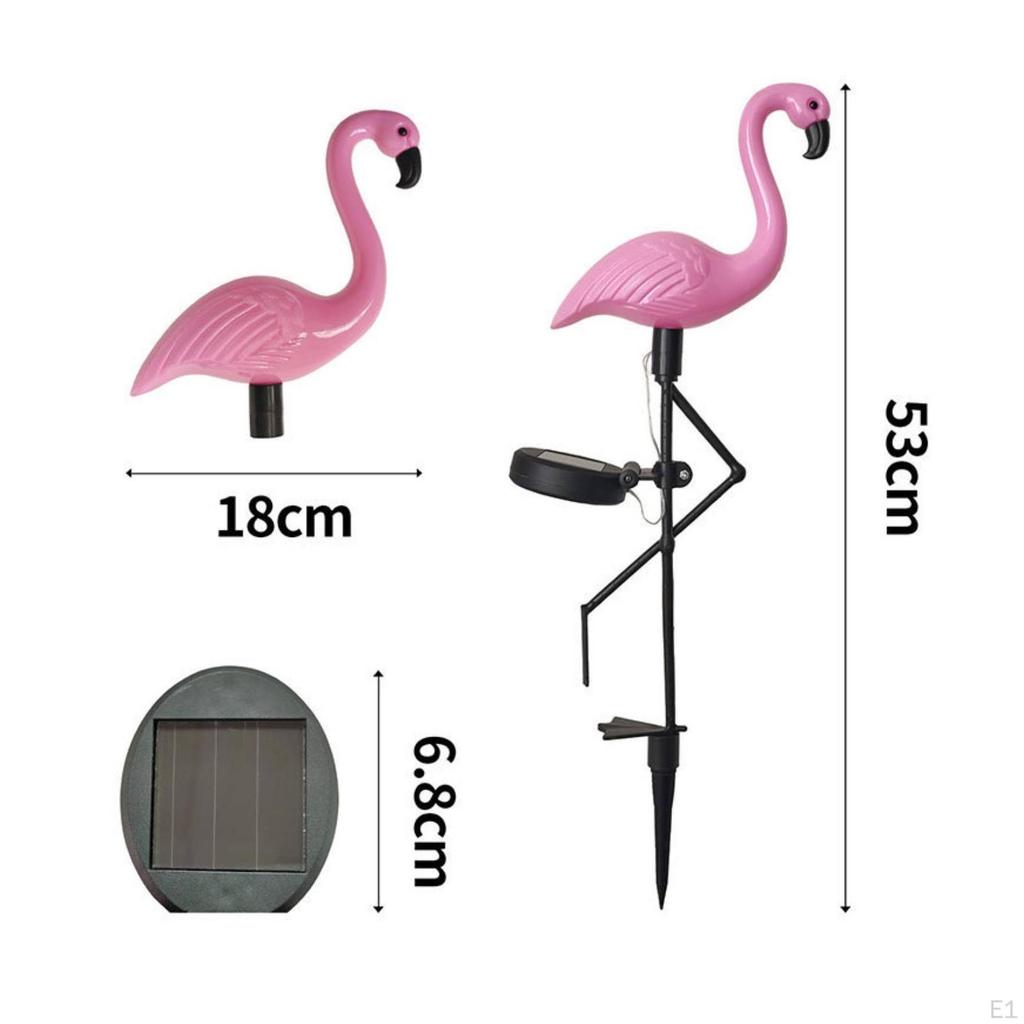 Solar Flamingo Lamp Automatic on/pink Avian Figure Outdoor for Lawn, Landscape
