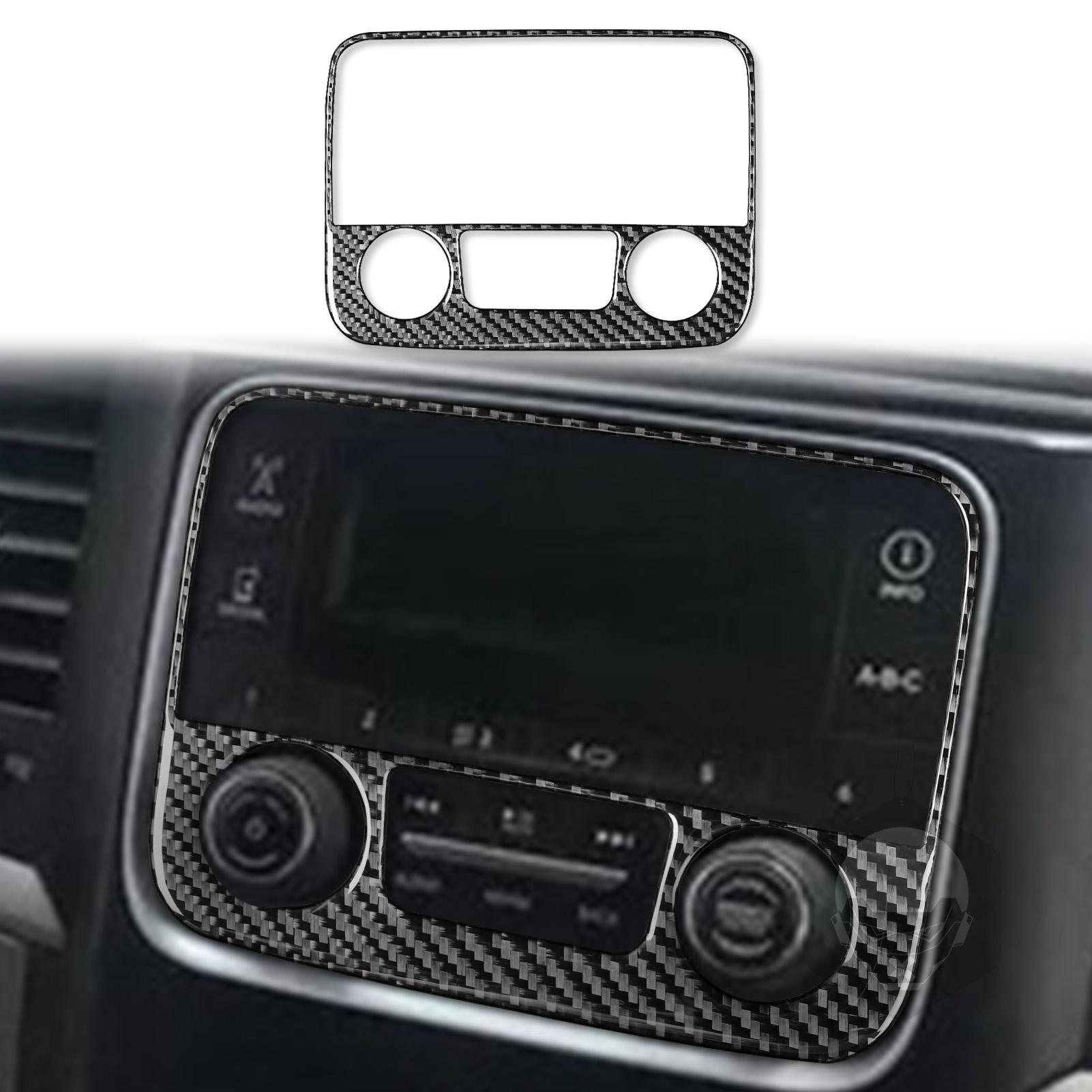 

For Dodge Ram 1500 2500 3500 2013-2018 Accessories Real Soft Carbon Fiber Interior Central Navigation Screen Cover Trim Sticker