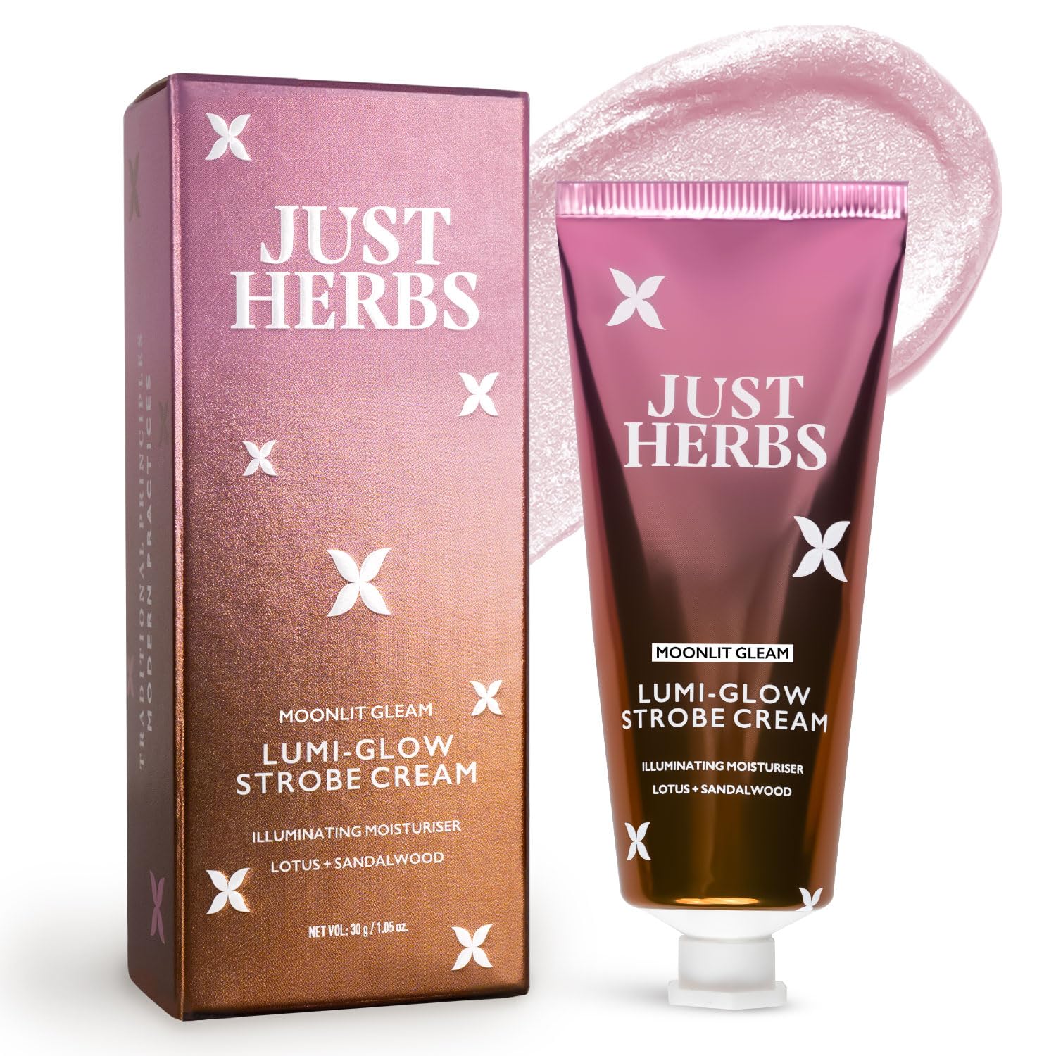 

Just Herbs Lumi Glow Strobe Cream with Lotus & Sandalwood (Moonlit Gleam, 30 g)
