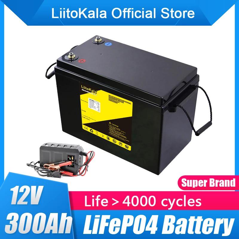 12V 300Ah LCD LiFePO4 Battery for RVs, Camping, Golf Carts
