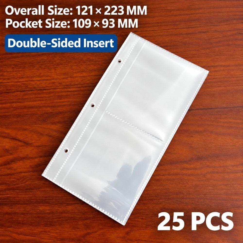 Water Resistant A6 Card Sleeves Double Sided 3 Holes Binder Insert Transparent Card Page Card Collection