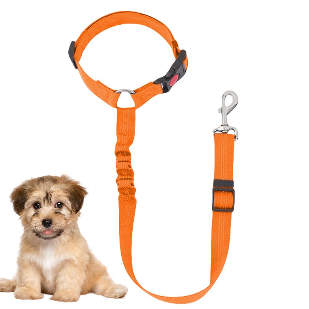 

Регулируемый ремень безопасности для собаки в автомобиль, ремень безопасности для собаки в авто, шлейка для прогулок, полиэстеровая ткань, поводок для дрессировки собак для маленьких, больших и средних пород оранжевый