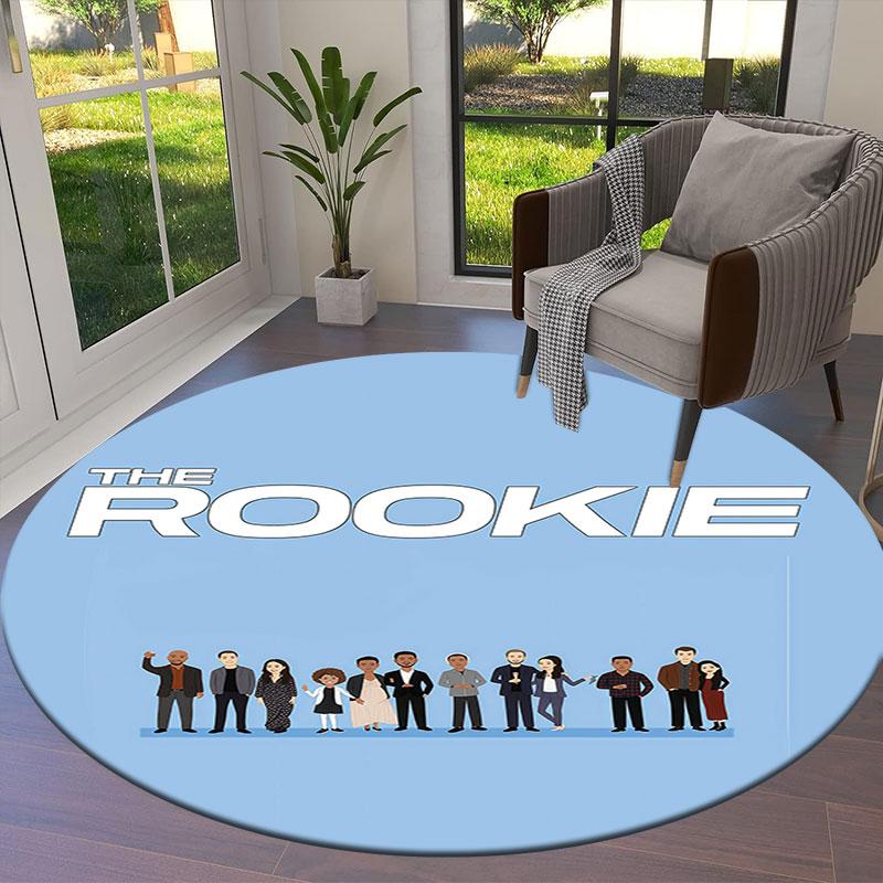 THE ROOKIE Round Area Rug,Carpet Rug for Living Room Bedroom Sofa Playroom Decor,Non-slip Floor Mat