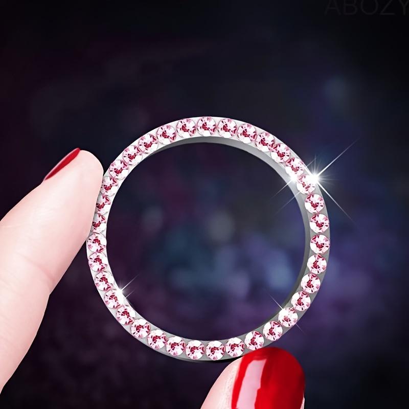 1PC One click start logo decoration ring, car mounted diamond crystal button, ignition ring decoration ring