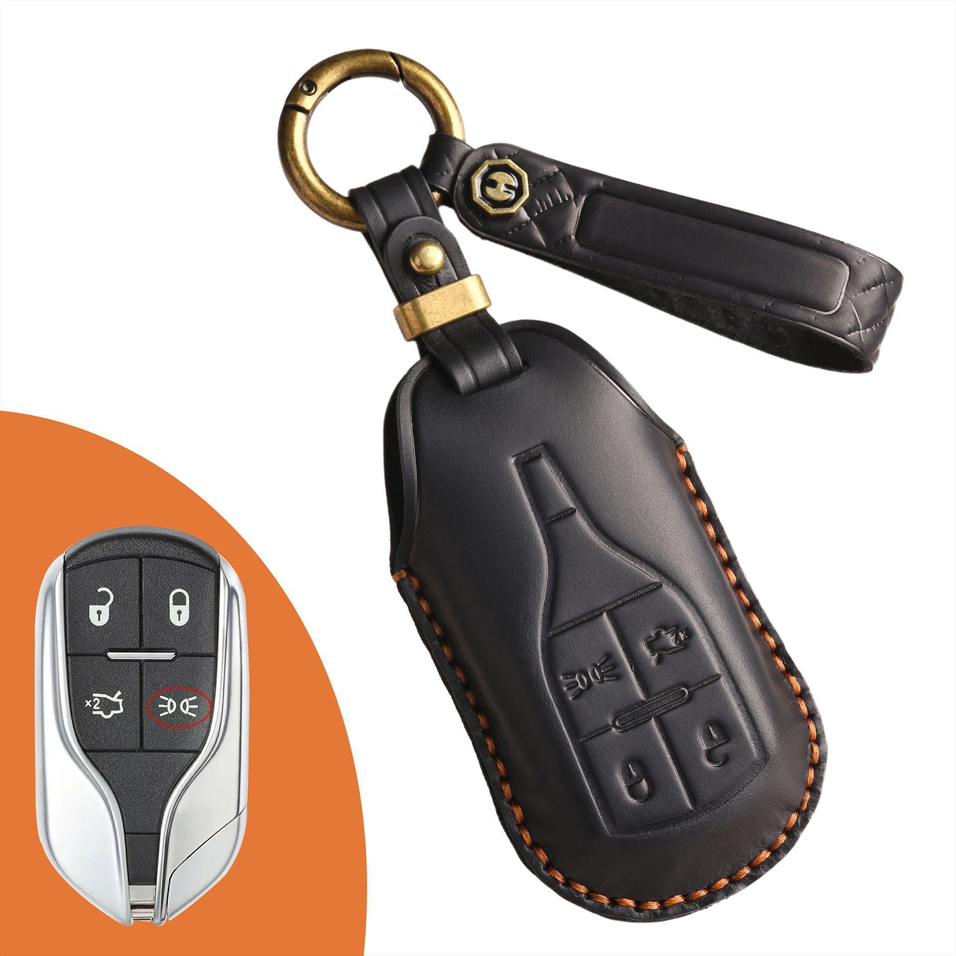 

Vintage key cover for Maserati Leather Levante Geberit Ghibli President Bag чёрный