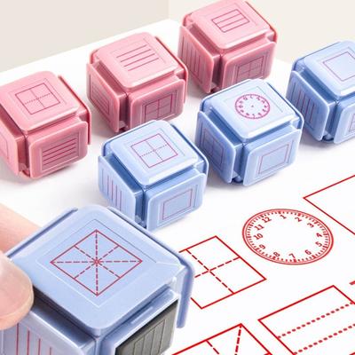 Reloj educativo con sello de seis lados para niños, material didáctico, juguete de aprendizaje Pinyin revisado, reconocimiento, escuela, educación temprana, sellos