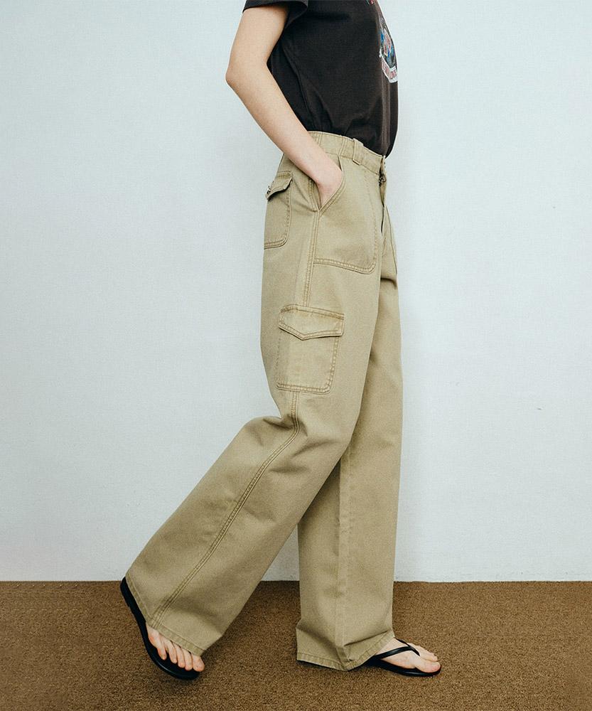 AAU Washed Cargo Pants_Beige