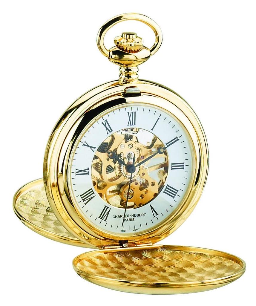 Charles Hubert, Paris Pocket Watch, Mechanical Hand-Wound, 3575-G, Men's