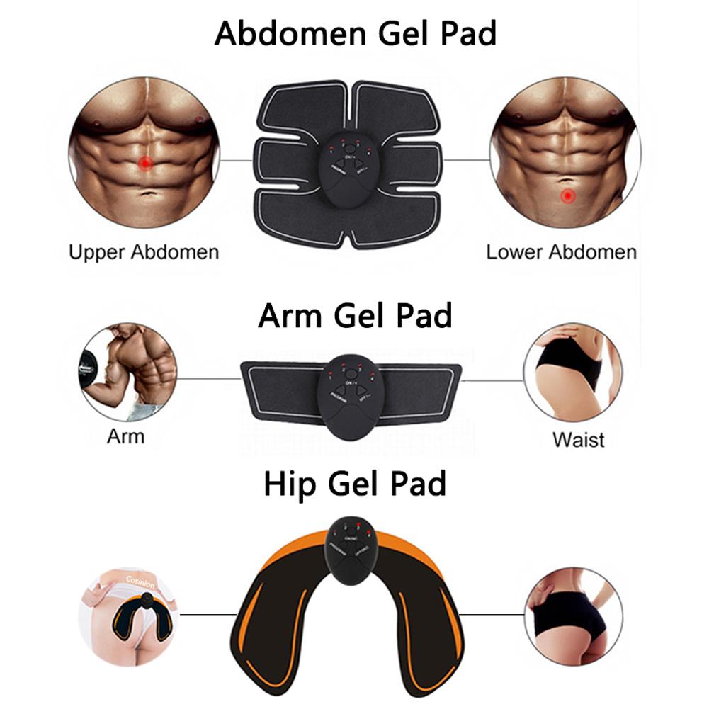 Professional Sports Abdominal Trainer Rechargeable Abdomen Gel Pad Muscle Stimulator For Weight Loss