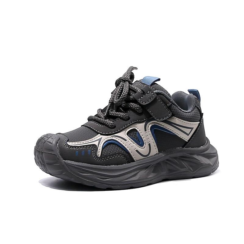 

Детские кожаные кроссовки осень 2025 новые мягкая подошва нескользящие для девочек папины кроссовки модные мальчиковые одинарные туфли тренд 26-31 yards, 6 pairs in one hand серый