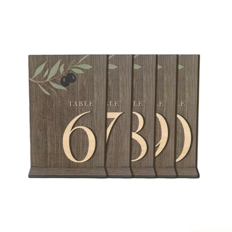 QX2E Stylish Wedding Table Number Pine Table Marker With Delicate Sages For Wedding Anniversary Or Gathering