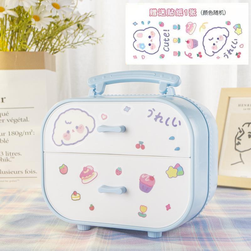 

Cute Cartoon Style Jewelry Headwear Desktop Stationery Cosmetic Box for Dormitory Girls Student Drawer Desk Finishing