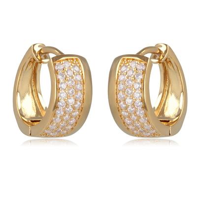 [R2045] - Gold Plated 'Sissi' Hoop Earrings - 15x8 Mm