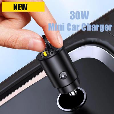 30w Usb Type C Car Charger For Iphone 14 13 12 Pro Max 11 Mini Xs Xr Ipad Samsung Xiaomi Pd Qc 3.0 Super Fast Charging Adapter