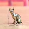 Vintage Animal Figurines Model Lucky Home Decorations Crafts Accessories Solid Brass Hairless Cat Small Statue Desktop Ornaments