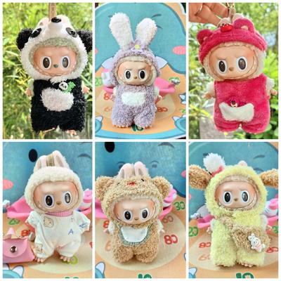 Roztomilé mini plyšové panenky 17 cm Oblečení Doplňky oblečení Idol Dolls Medvídek Overal Oblečení DIY Dětský dárek
