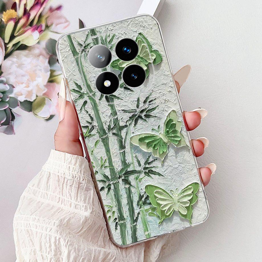 For Xiaomi Redmi Note 14 Pro+ 14Pro Note14 4G 5G Phone Case Back Cover Girly Fashion Flower Butterfly Paintong Soft TPU Fundas
