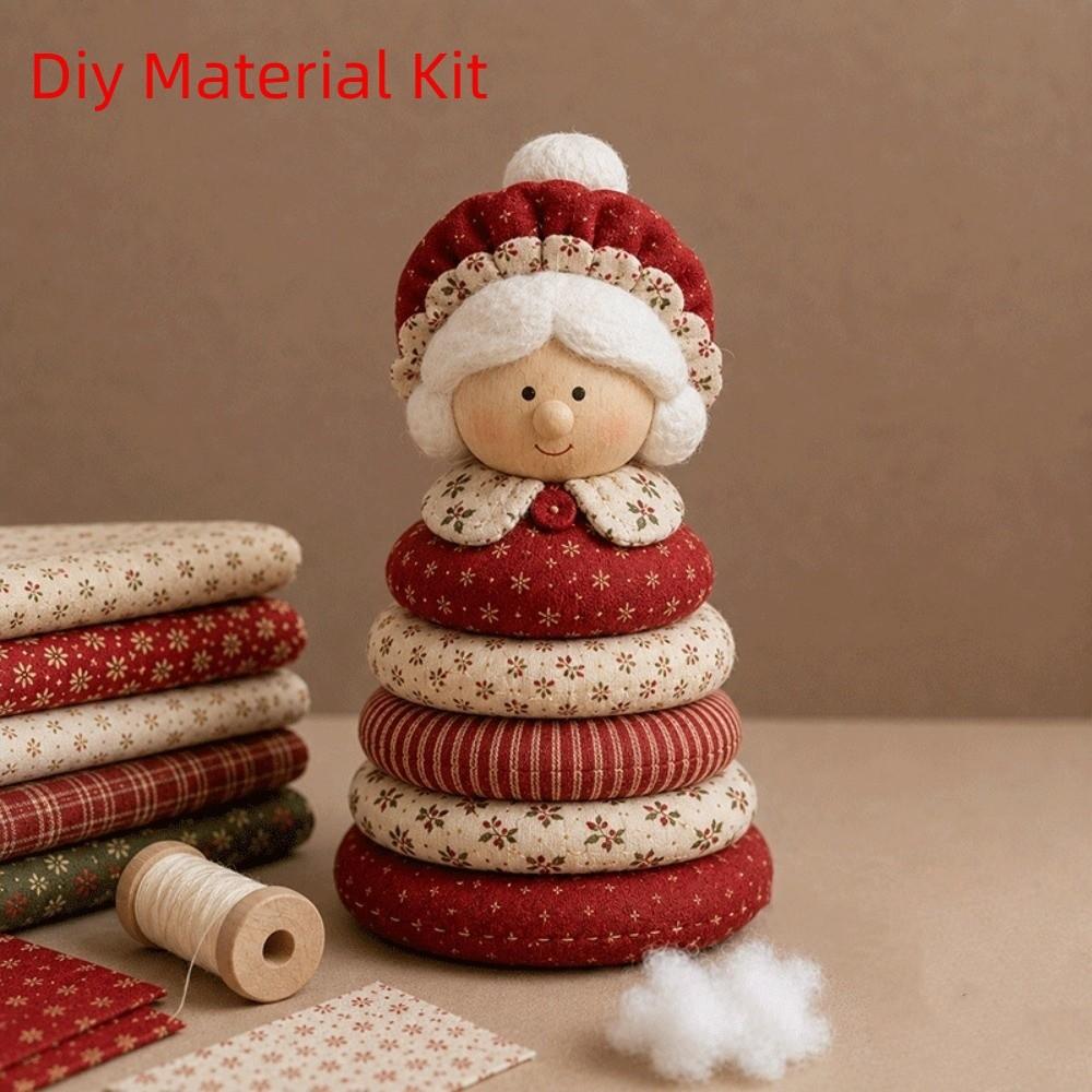 Patchwork Fabric DIY Christmas Patchwork Kit Handmade Cozy Christmas Sewing Craft Kits Soft Cloth Figure Craft Sofa